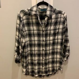 Alice + Olivia Black/White Too Leather Sleeve Det